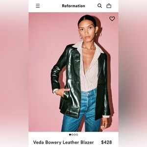 XS Reformation x Veda leather Bowery blazer